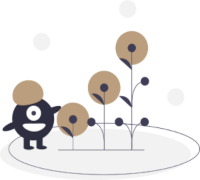 Illustration of someone caring for the overall growth of plants